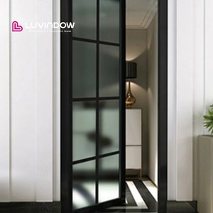 Double Tempered Glass Narrow Frame Aluminum Material 48 Inches French Doors Entry Doors