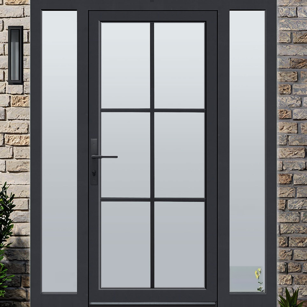 Thermally Broken Aluminum Doors Fiberglass | Divided Lite Grilles Single/Double French Hinged Entry Systems | Heritage Modern