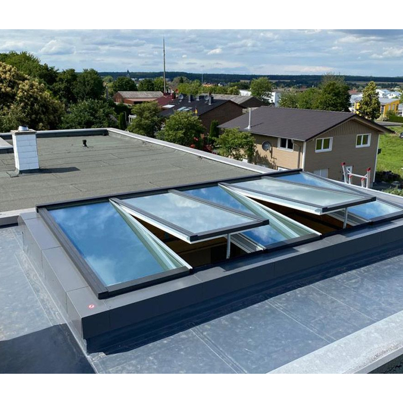 Custom Skylight Window Roof windows Skylights Aluminum Alloy Translation Sliding Roof Skylight For The Villa