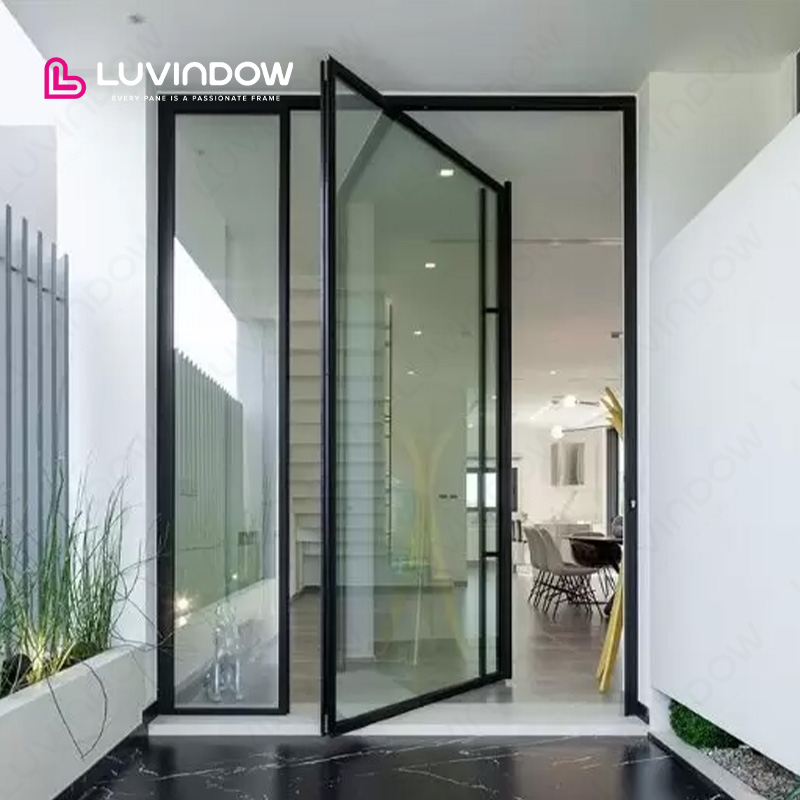 Modern Aesthetic Long Term Durability Low Maintenance Thermal Break Aluminum Pivot Door For Luxury Villa Entrance
