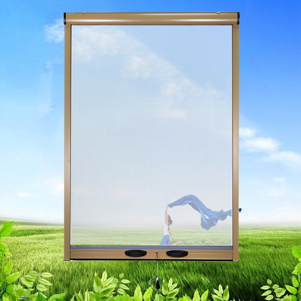 Custom Modern Roller Aluminum Frame Anti Mosquito Dust Insect Net Fiber Glass House Design Up Down Sliding Fly Screen Window