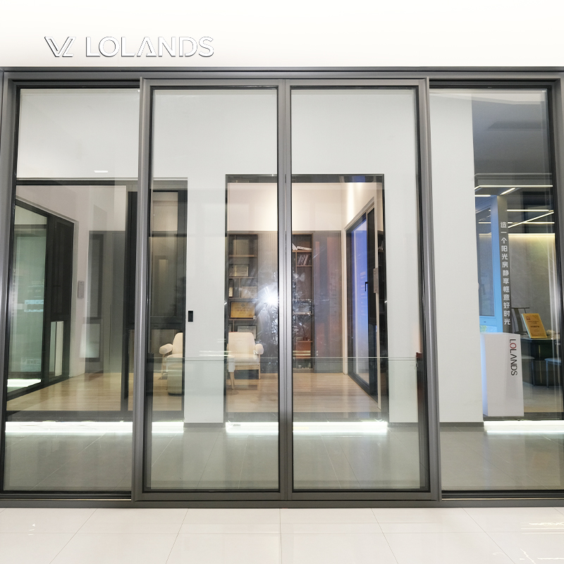 Lolands Modern Aluminum Alloy Double Glazing Sliding Wardrobe Doors Interior Kitchen Sound Insulation Folding Fiberglass Screen