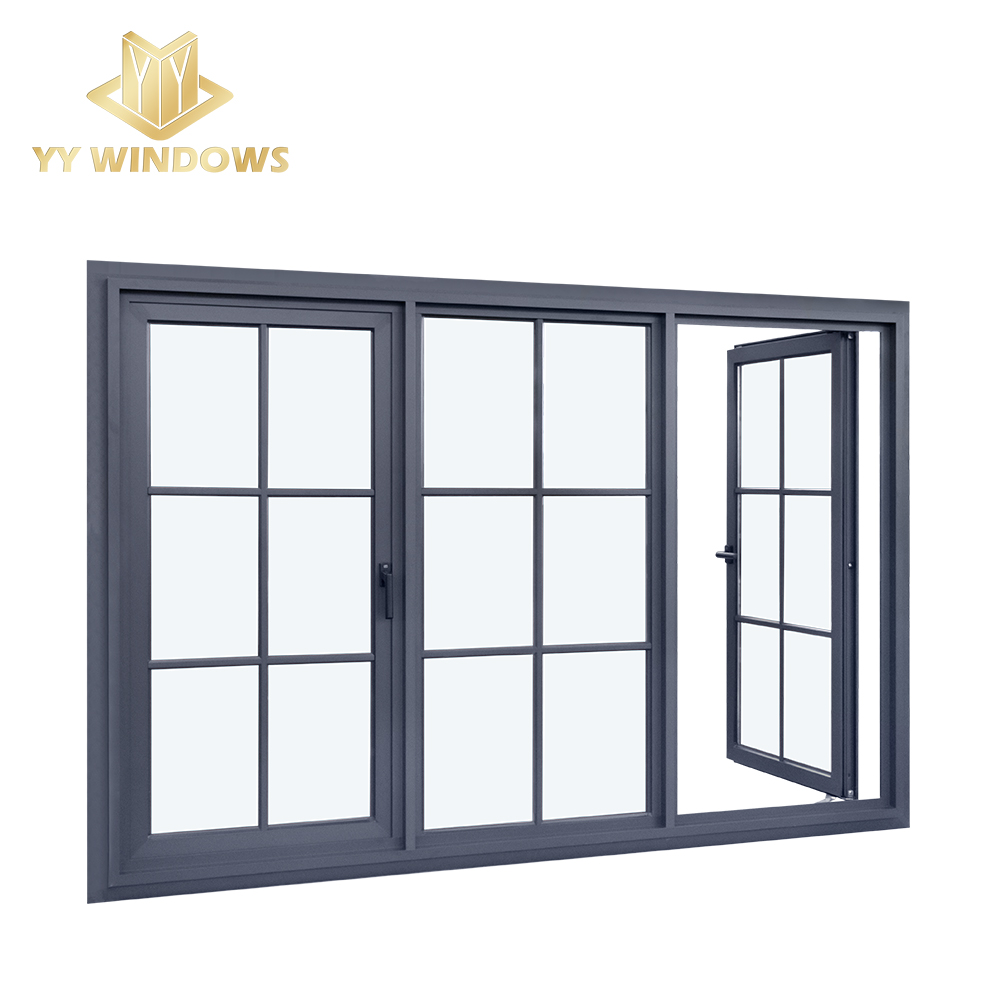 NFRC Standards High Energy Efficiency Double Glazing Aluminum Casement windows Double Casement Window With Grill