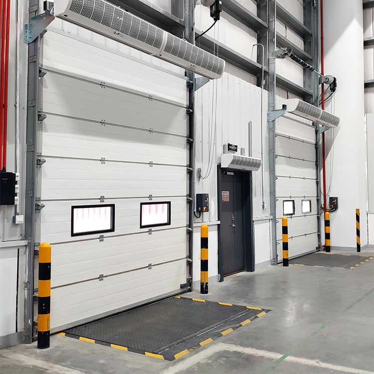 Modern Industrial Sectional Overhead Garage Door Durable and Waterproof with Transparent Windows Advanced Rolling Open Style