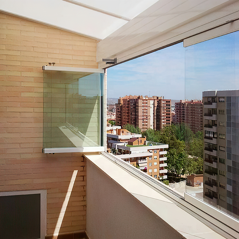Frameless Sliding Folding Glass Curtain Balcony Partitions Doors Aluminum Stacking Panoramic Accordion Bifold Doors