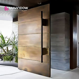 Latest Design Original Factory Main Entrance Exterior Front Entry Doors Porte Solid Wood External Pivoting Doors