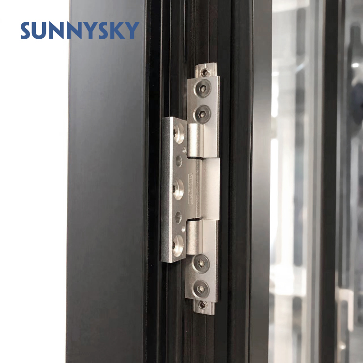 Sunnysky NFRC Steel Look Swing Glass French Doors Thermal Break Aluminum Casement Crittall Door Hinged Patio Partition Doors