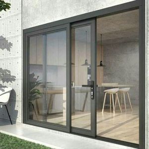 High Quality Aluminum Double Tempered Glass Sliding Multi-Panel Door