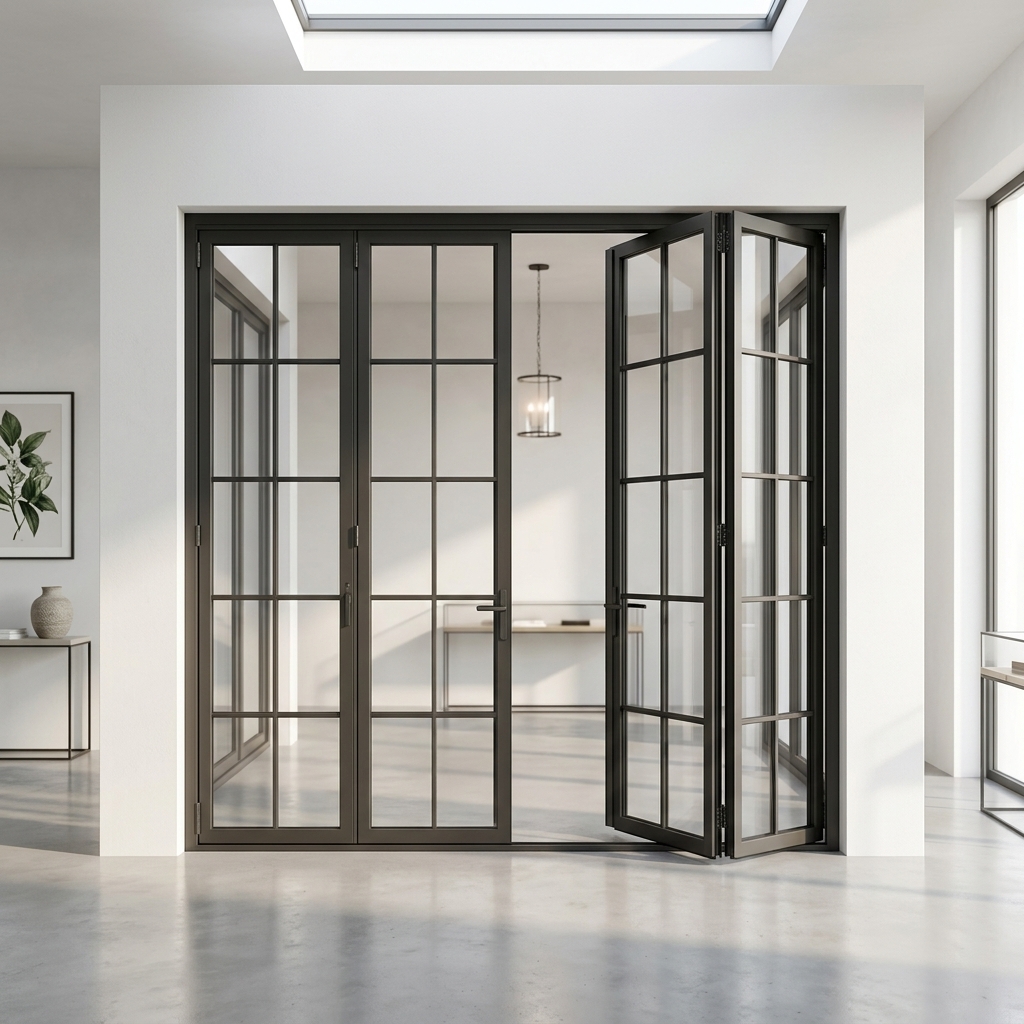 Customized Waterproof Aluminum Bifold Door Tempered Glass Folding Patio Doors Folding Patio Doors For Home