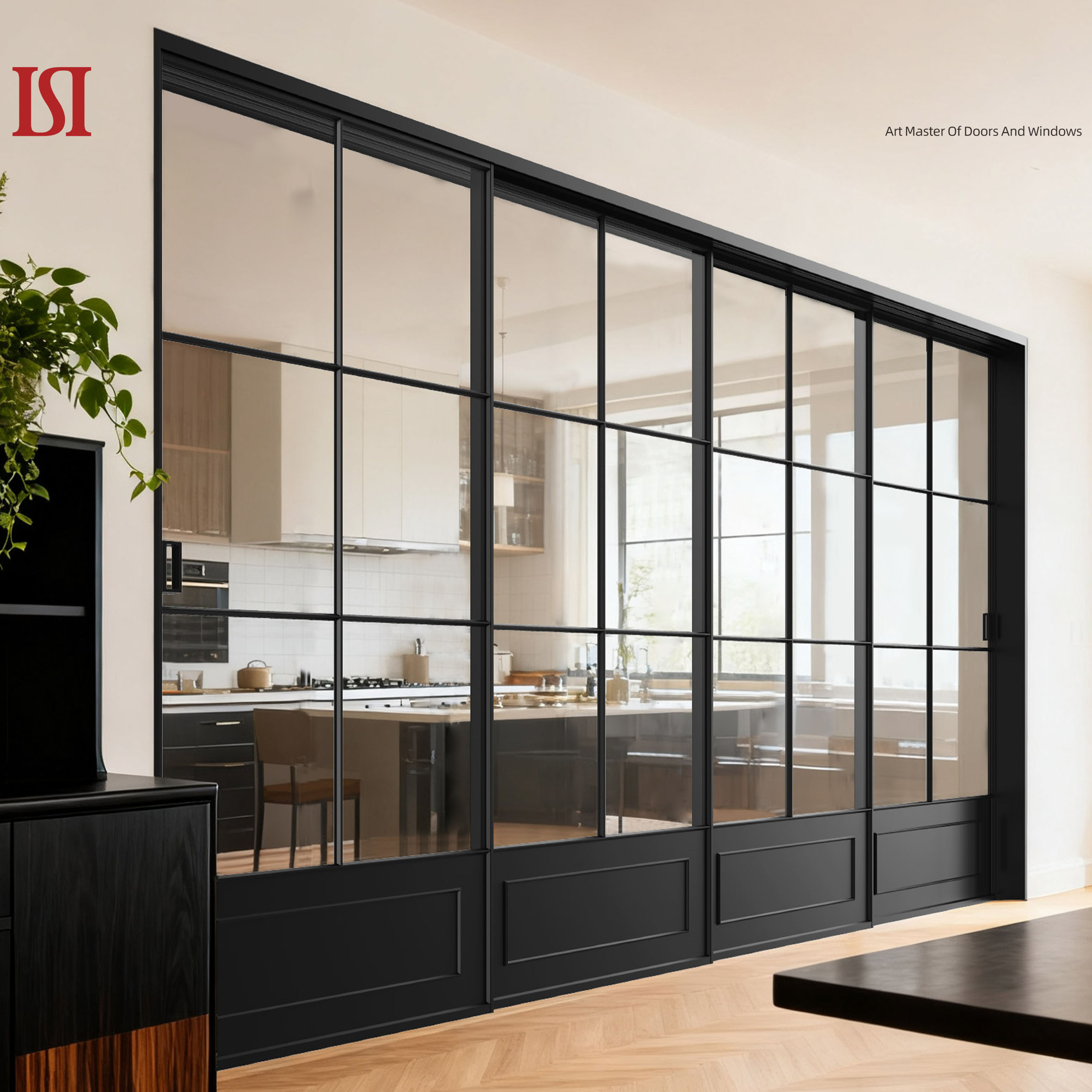 Aluminum Alloy Sliding Doors Sound Heat Insulation Minimalist Design 5-Year Warranty OEM/ODM Customization Interior Hotel Living