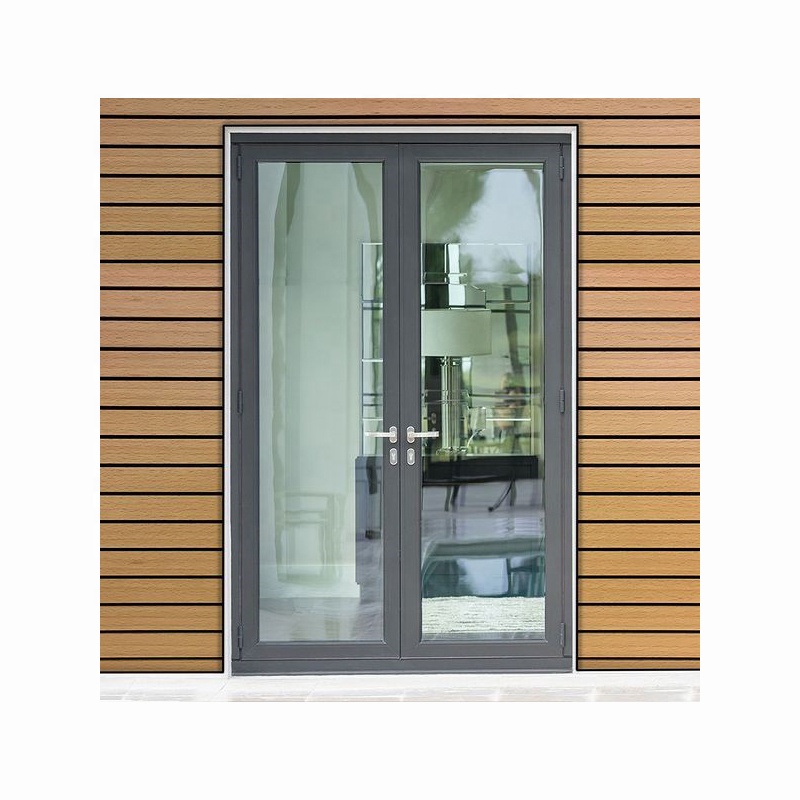 Nuoxin Exterior Entry Crittal Doors Design Tempered Glass Aluminum French Door Double Glass Swing Casement Door Soundproof Heat