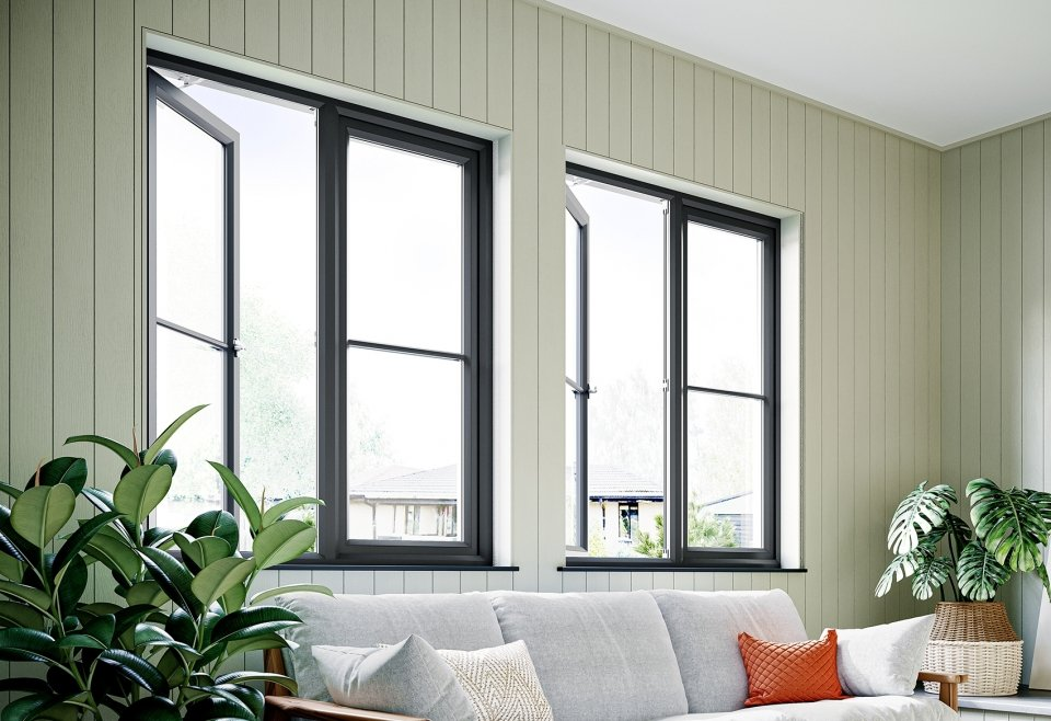 Prima High End Powder Coated Anthracite Grey Aluminium Casement Window for Modern Luxury Home