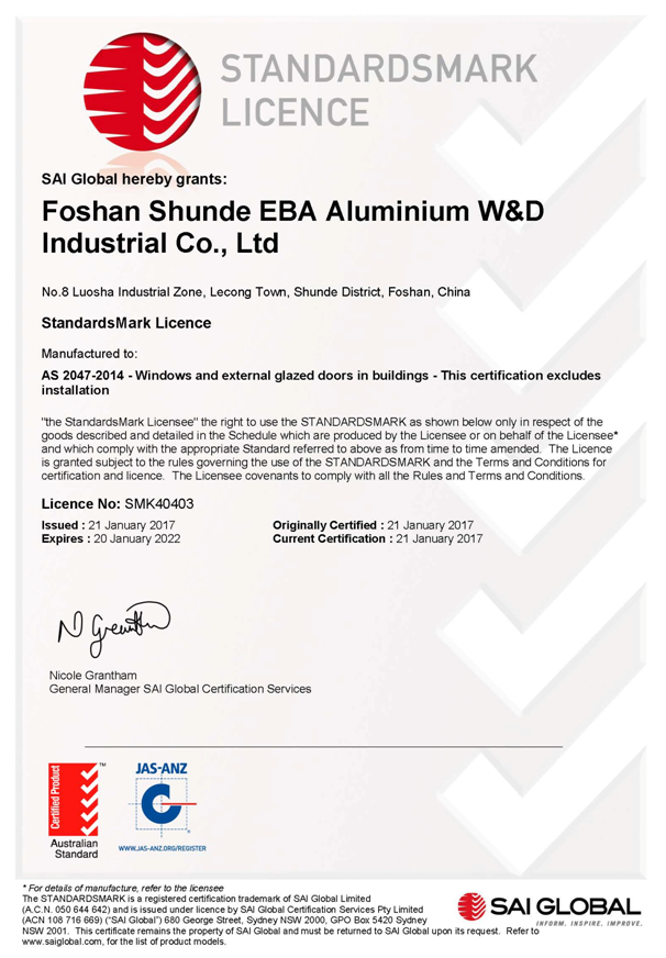 Licence No SMK40403 Certification