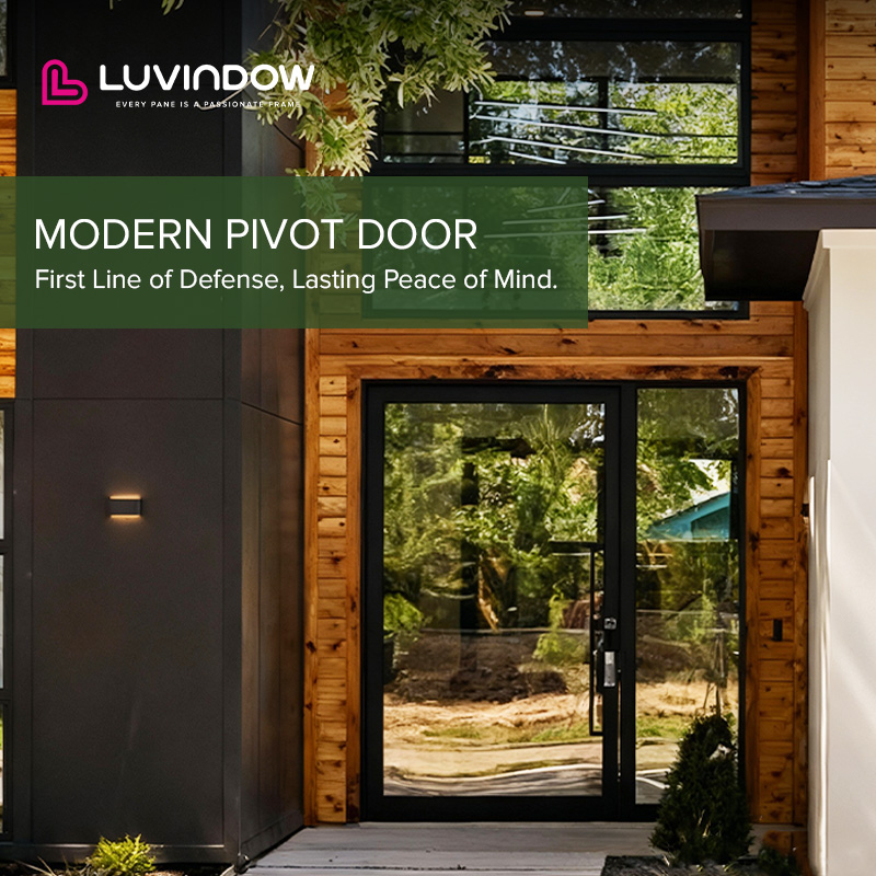 Modern Entry Doors Aluminum Entrance Door for Houses Villa Main Front Glass Pivot Door