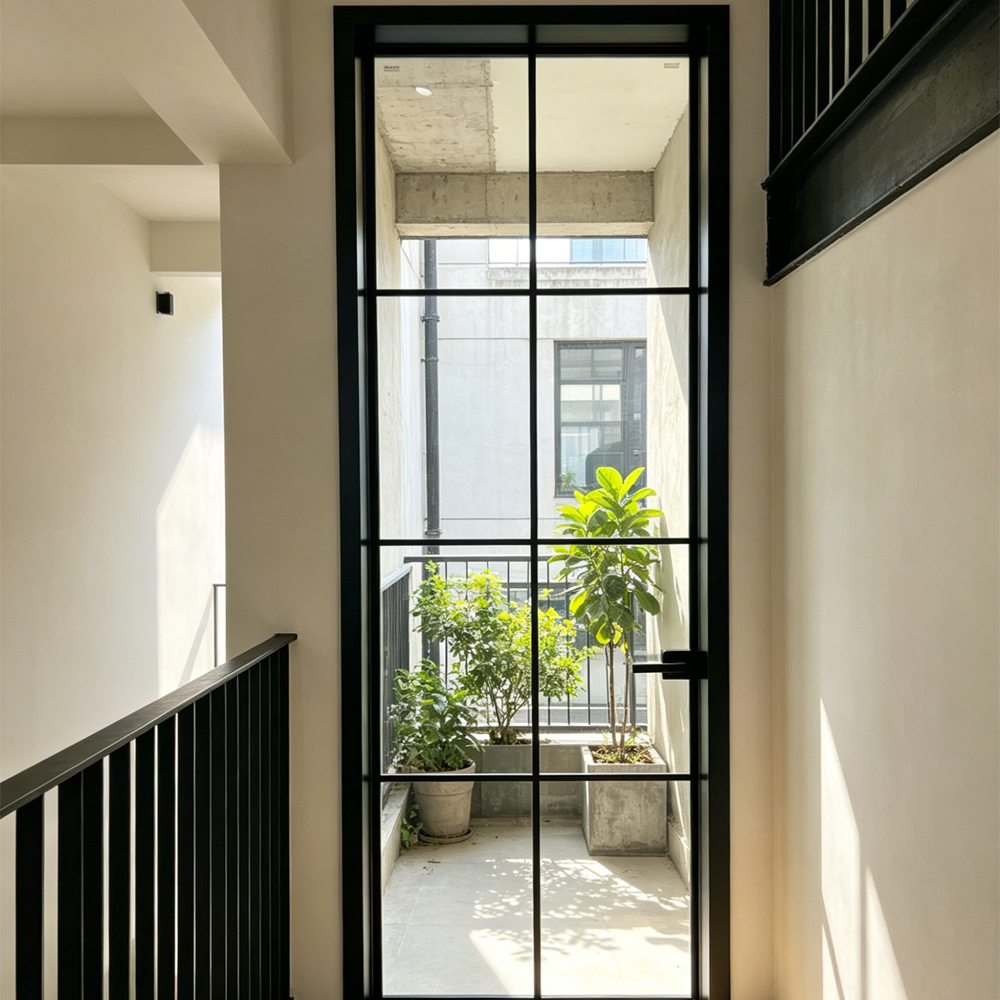 Durable Slim Frame Aluminum Glass Swing Door Soundproof Minimalist Interior Bathroom Door for Apartment Luxury Home Decoration
