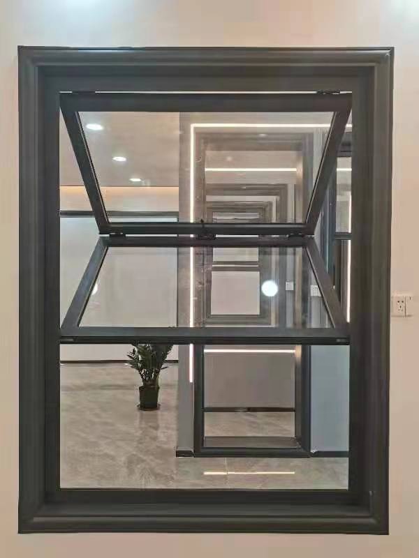 Modern Exterior Vertical Bi-folding Aluminum Alloy Window High Quality Hardware Heat Insulation Powder Coated Finish 3-Year