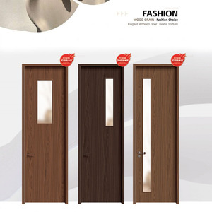 Wholesale Glass Panel Wooden Doors For Hotel &amp; Apartment Frosted Glass, 8mm Thickened Panel, Aluminum Frame, Custom