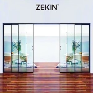 Double Glass Stacker Doors Commercial Exterior Patio Stacking Balcony Slim Narrow Frame