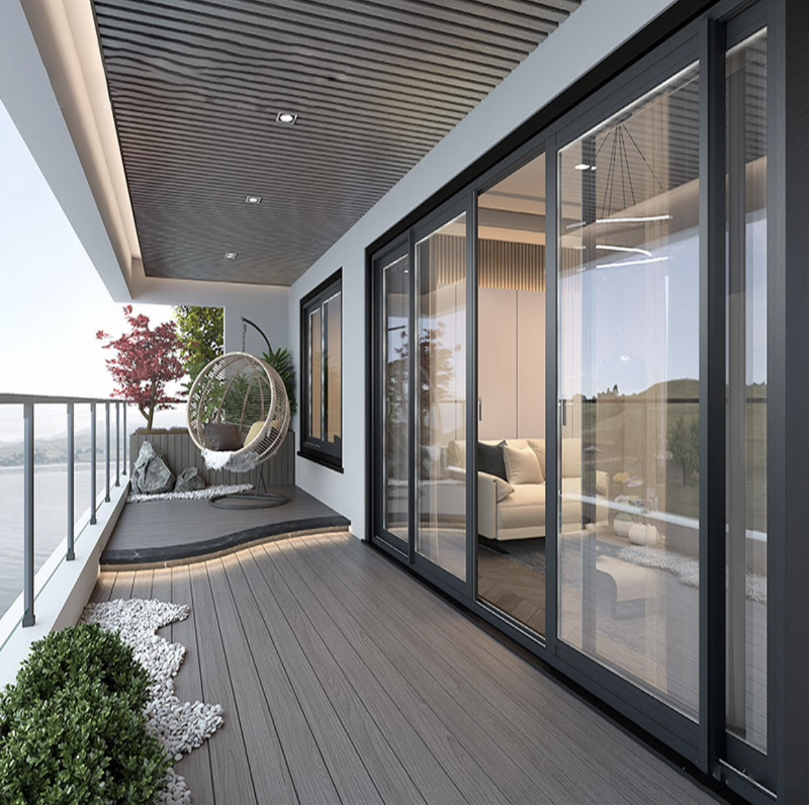 Modern Aluminum Double Glazed Thermal Insulation Soundproof Glass Exterior Door Balcony Door
