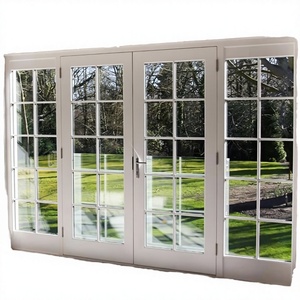 Anlike Luxury Italian Modern Villa Front Entry Grill Commercial Use Aluminum Alloy French Double Glass Door Pivot Windproof 5