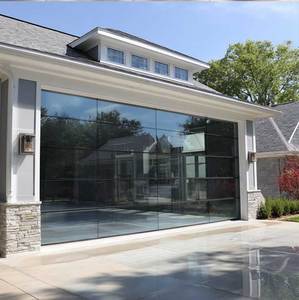 Sunnysky Contemporary Frosted Matte Finish Privacy Protection Translucent Aluminum Glass Panel Garage Door