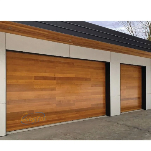 LongTai Aluminum Faux Wood Sectional Garage Door Storm Resistant Seaside Anti Humidity Garage Door