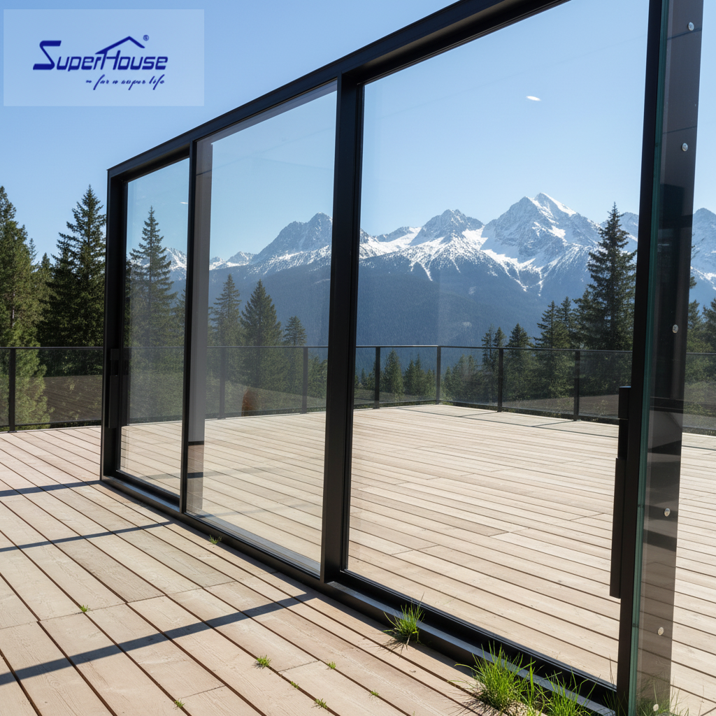 For Modern Black Aluminum Alloy French Design Double Glazed Tempered Glass Sliding Door 5-Year Warranty for Interior
