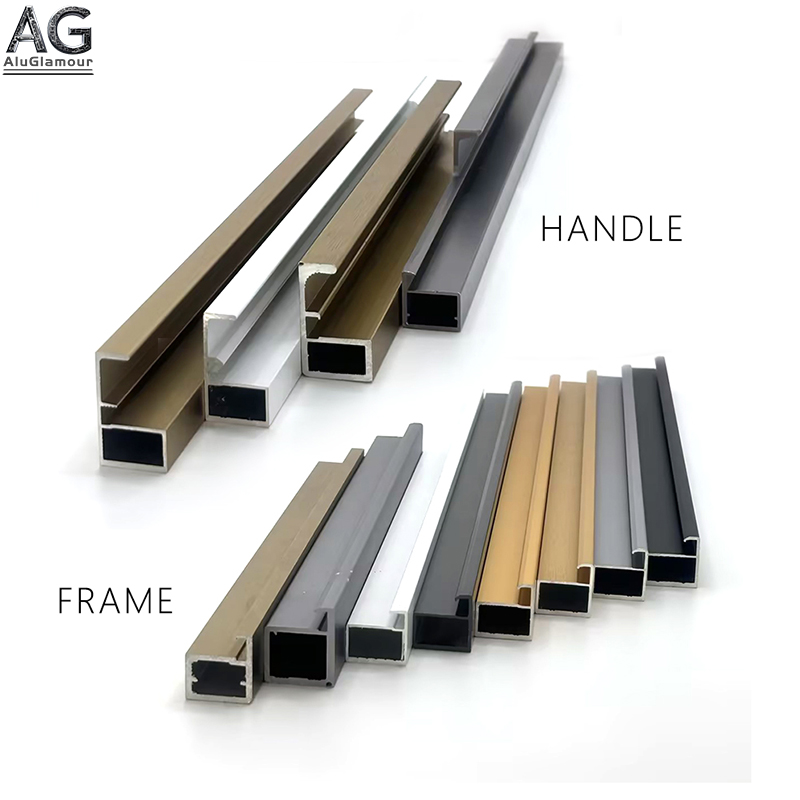 Modern Aluminum Glass Closet Door Minimalist Wardrobe Sliding System Frame