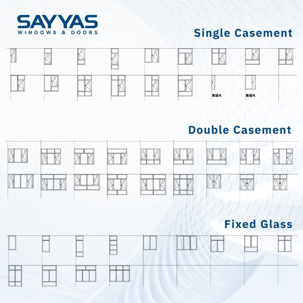 SAYYAS F120 Fixed Modern Luxury Aluminum Clad Wood Windows Interior/Exterior Anthracite Grey Custom Size High-End Living Room