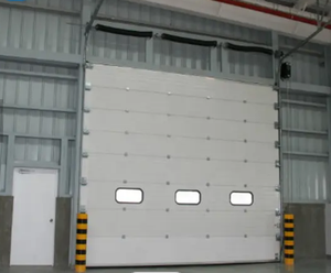 Industrial Workshop Garage Door Thermal Insulated Automatic Overhead Sectional Door with Finished Surface and Windproof Feature
