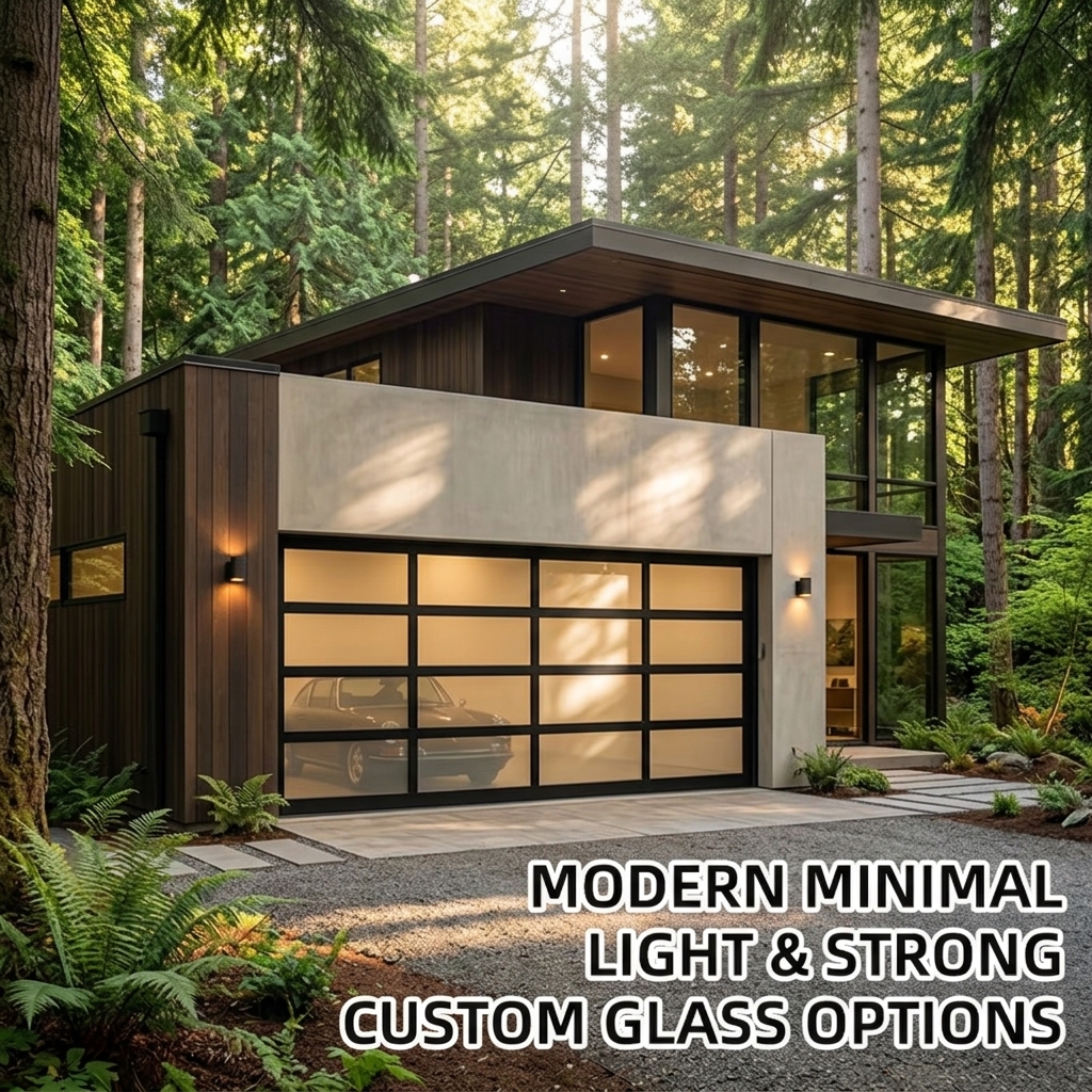 Hot Sale Wholesale 8x8 Modern Finished Long Service Life Thermal Insulated Stable Full-view Aluminum Glass Garage Door for Home