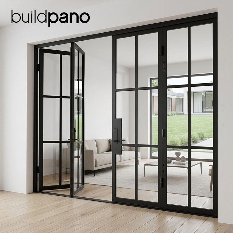 Luxury Retro Style Heritage Villa Garden House Interior Partition Kitchen French Aluminum Folding Glass Door