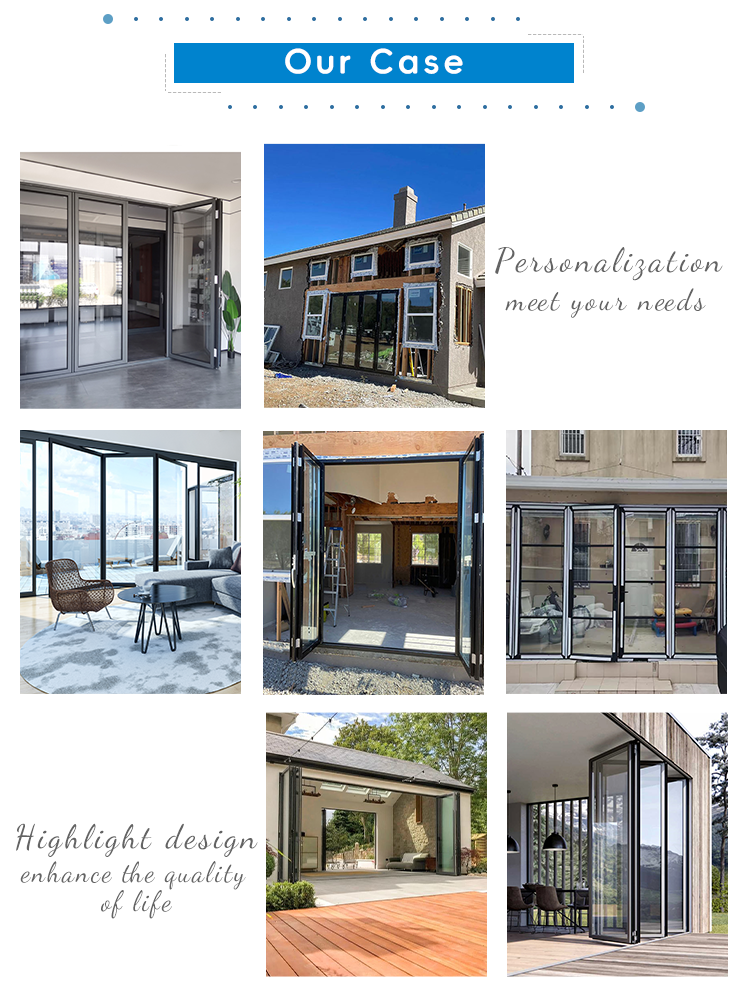 OEM Modern Style Folding Windows and Doors for Balcony China Manufacture Aluminum Alloy Steel Materials for Exteriors Villas
