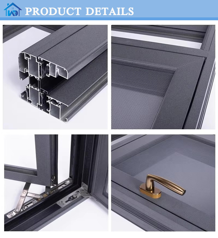 Modern Design Large Triple Glass Bi Fold Aluminium Vertical Sliding Folding Window Door Hurricane-Proof Impact Folding Aluminum