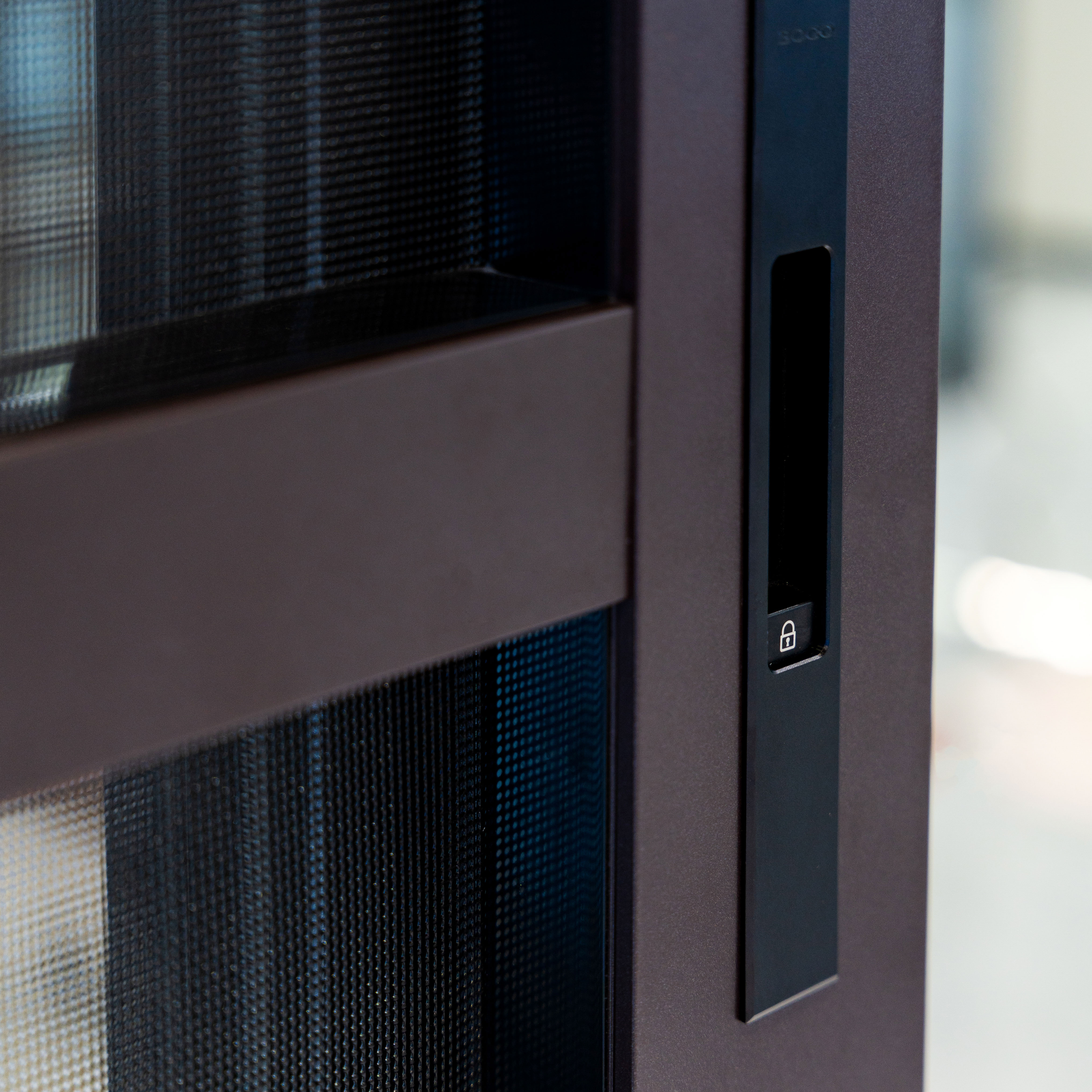 Heavy Duty Aluminum Sliding Door Brown Frame Multi-Point Lock Security Glass Door for Residential Safety