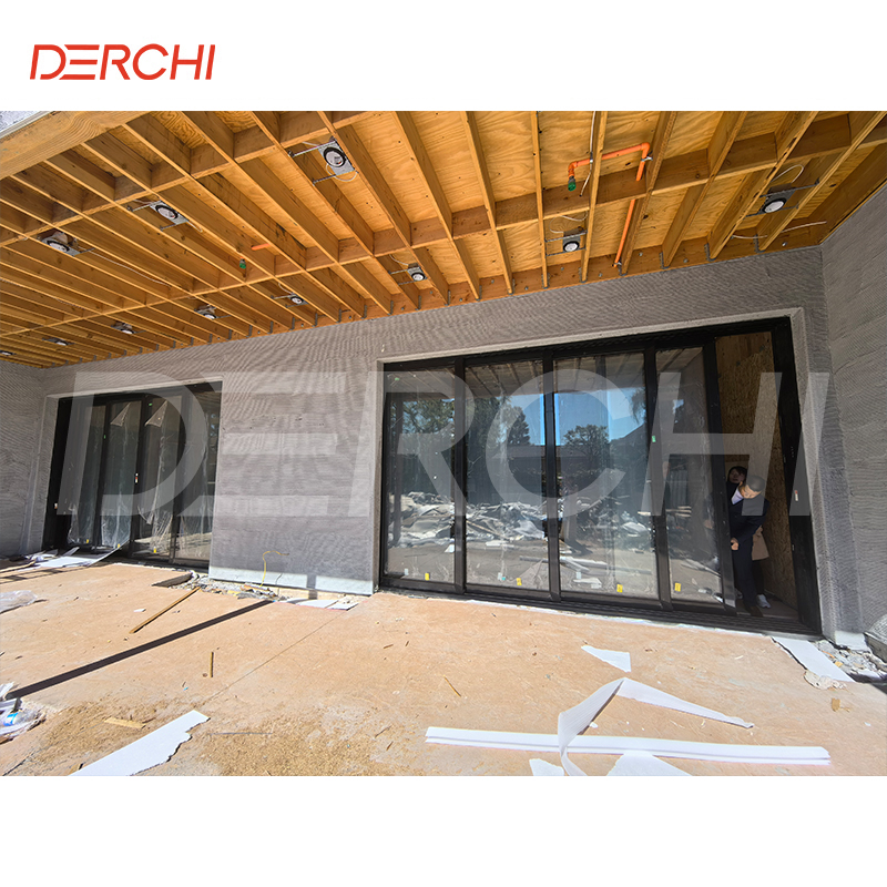USA CA Factory Wholesale Aluminum Sliding Door Design Double Glazed Balcony Sliding Door Screen Upward Patio Sliding Doors
