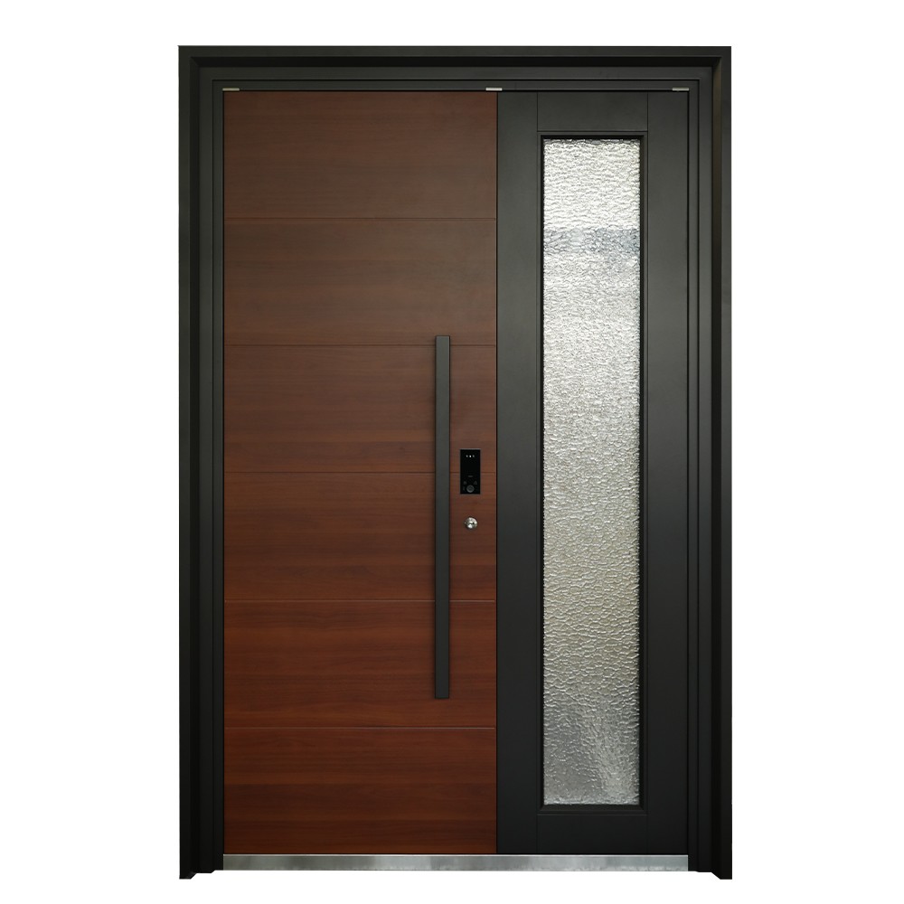 Aluminum Security French Door-Waterproof Exterior Entry Door for Hotel Apartment Villa Use