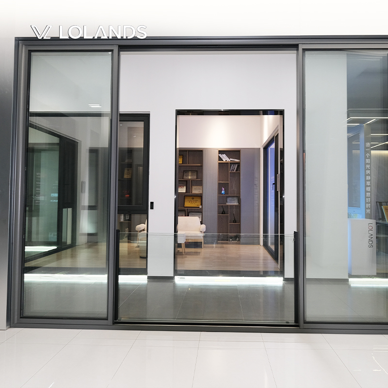 Lolands Modern Aluminum Alloy Double Glazing Sliding Wardrobe Doors Interior Kitchen Sound Insulation Folding Fiberglass Screen