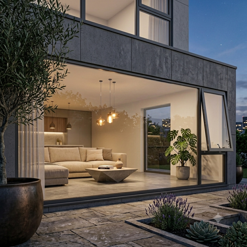 AS2047 Australian Standard Thermal Break Aluminum Profile and Double Glazed Glass Hand-operated Outward Swing Casement Windows