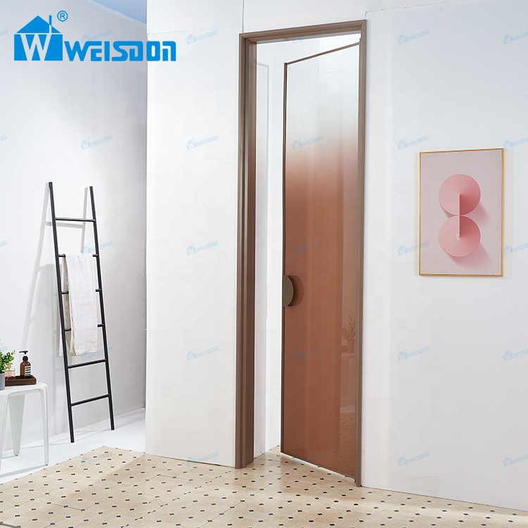 SGCC Hotel Matte Black Bronze Coffee Brown Aluminum Alloy 4mm+4mm Laminated Safety Tempered Glass Framed Pivot Shower Door
