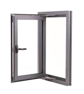 Aluminum Alloy Swing Frame Heat Insulating Casement Window with Double-Glazed Glass Modern Design for Villa & Basement Use