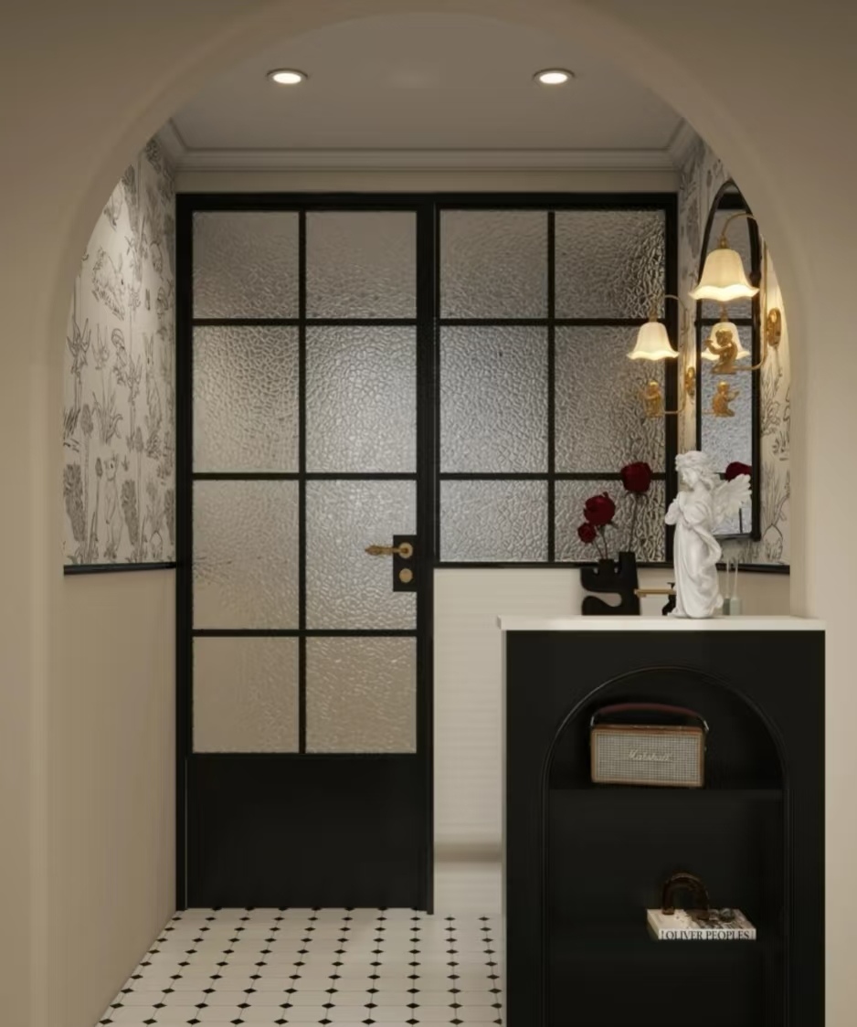 American Security Brown Modern Interior Aluminum Swing Door Finished Entry Door 5 Year Warranty Windproof For Living Room Glass