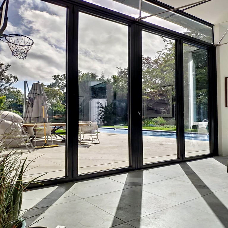 Aluminium Modern Hurricane Proof Glass Foldable Bifold Folding Patio Doors for Outdoor Use