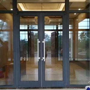 Modern Aluminum Casement Door Frosted Black Deep Gray Custom Size for Villa Apartment 1.5㎡ MOQ