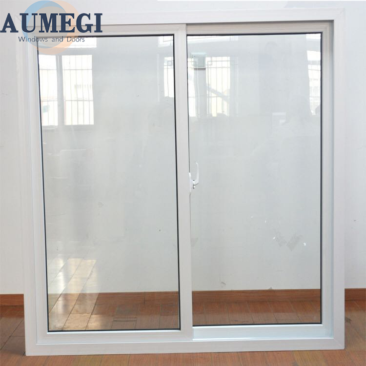 Aumegi Double Glazing Aluminum Glass Sliding Window Green Color Sliding Windows