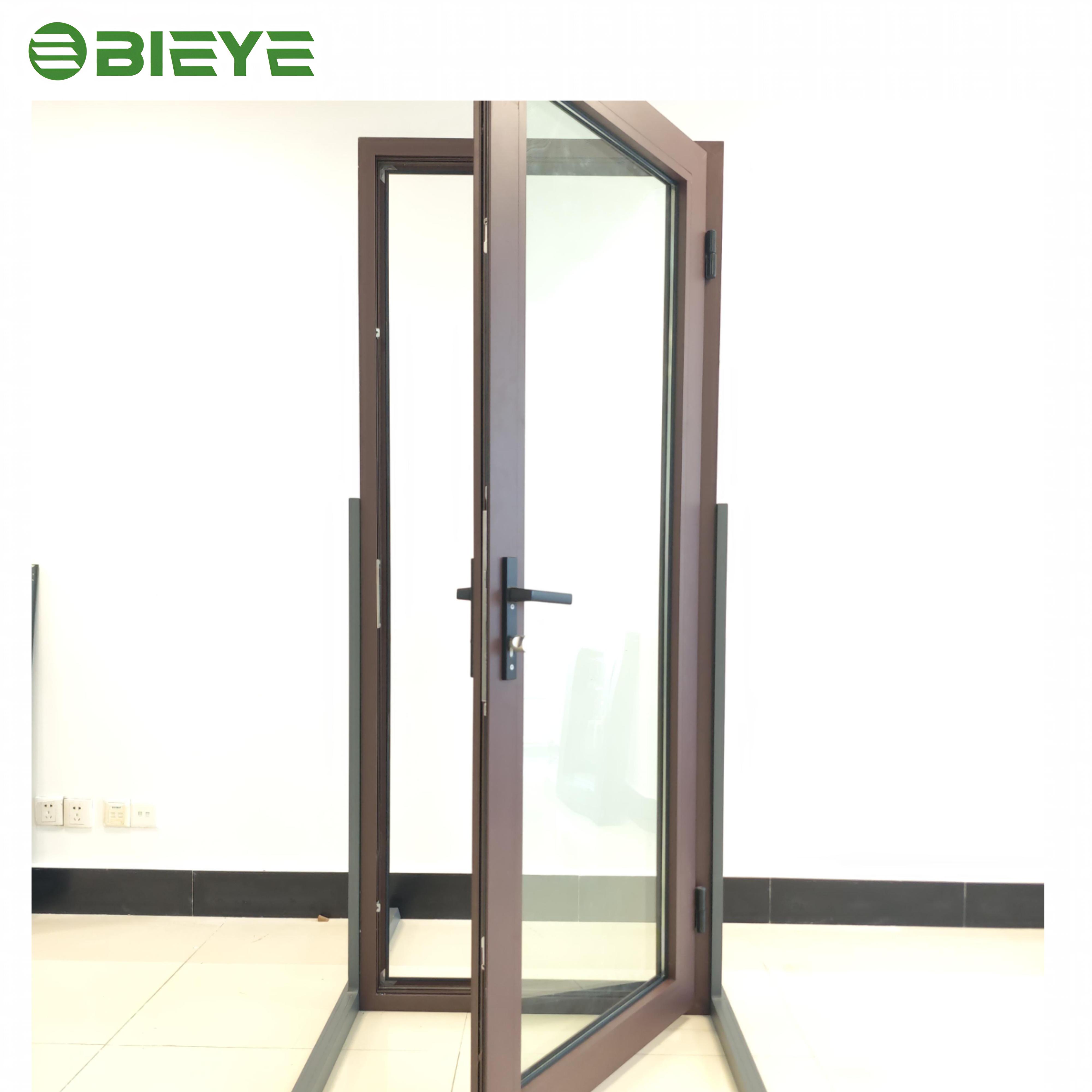 Customized Modern Commercial Store Exterior Double Glass Front Aluminum Alloy French Casement Door Thermal Insulation Finished