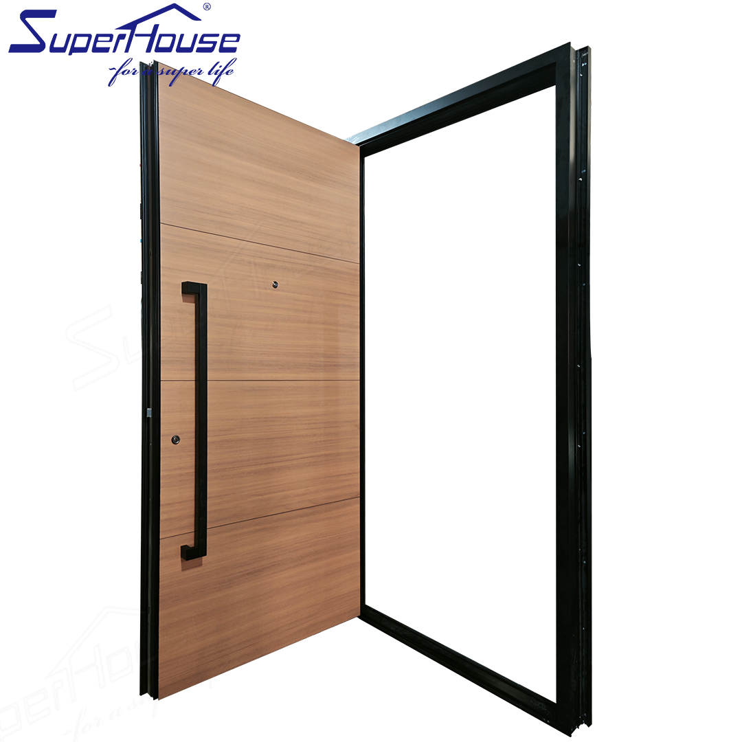 Security Main Pivot Front Doors For Aluminum Alloy Villa Modern Glass Windproof Customized Stainless Steel