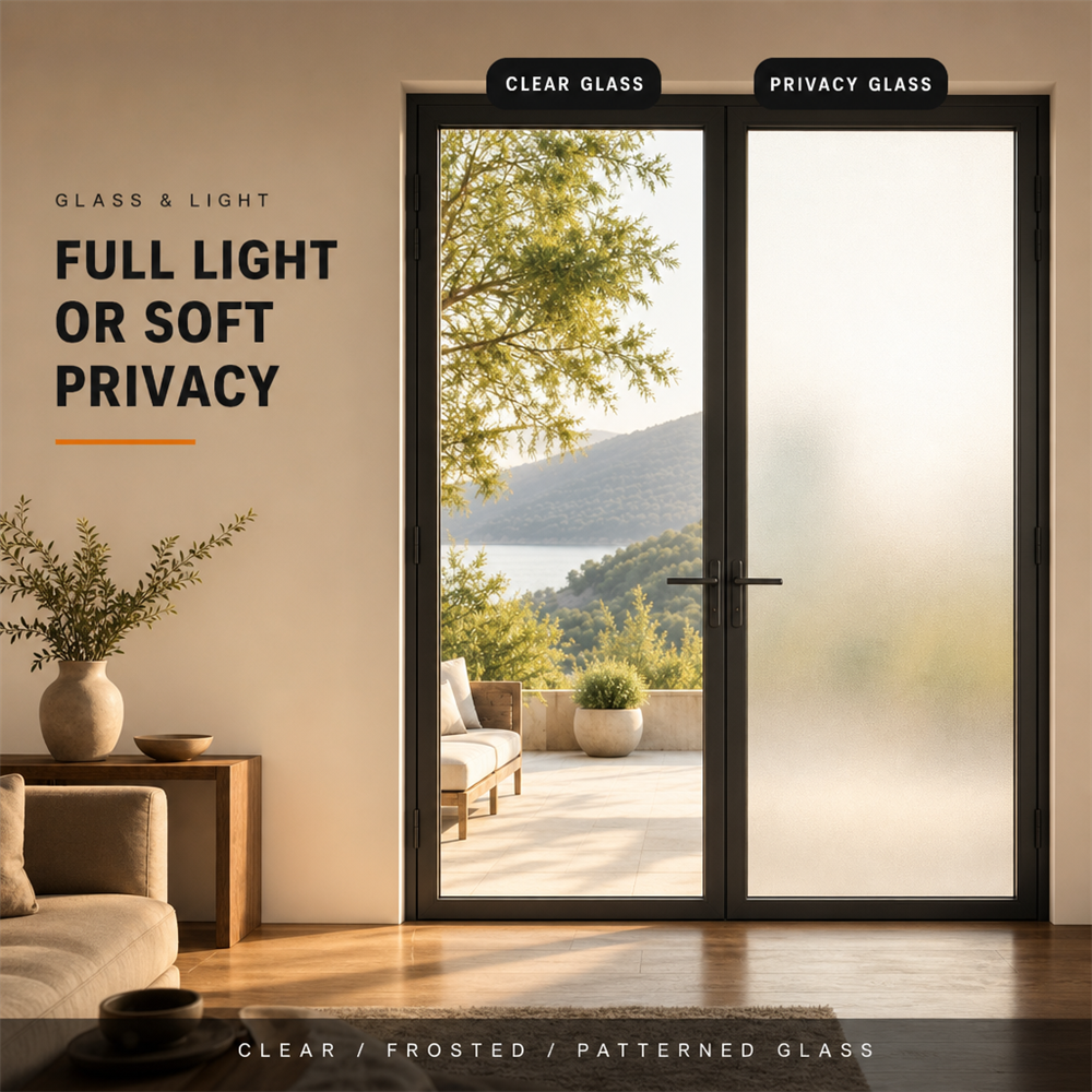 High Quality Aluminum Clad Wood Doors Noise Reduction and Waterproof Modern Design Rust Proof for Building Project Use