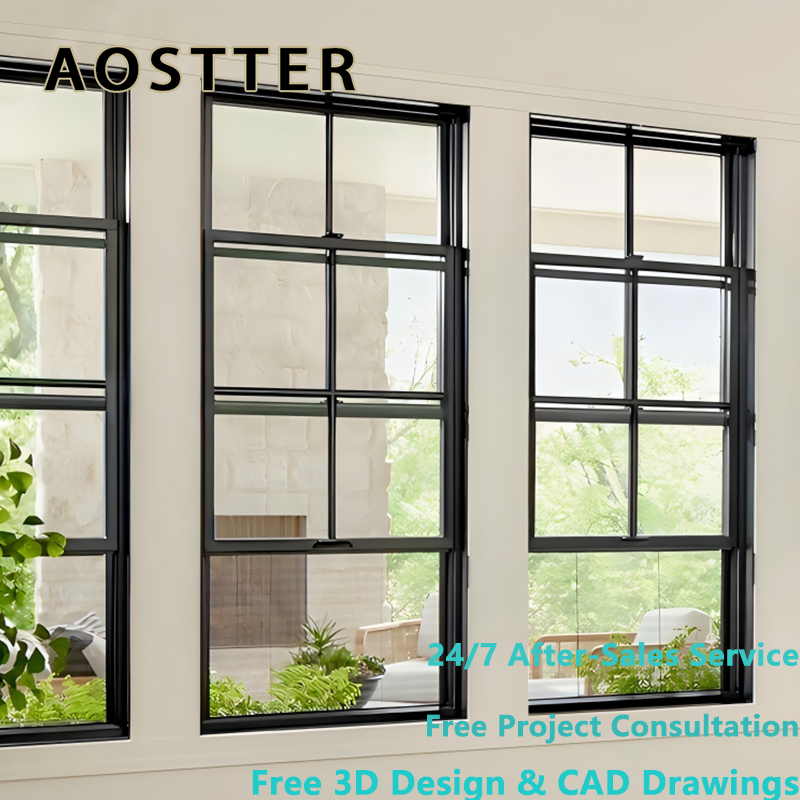 AOSTTER Apartment Project Aluminum Single Hung Window High Cost-Performance Single Hung Window
