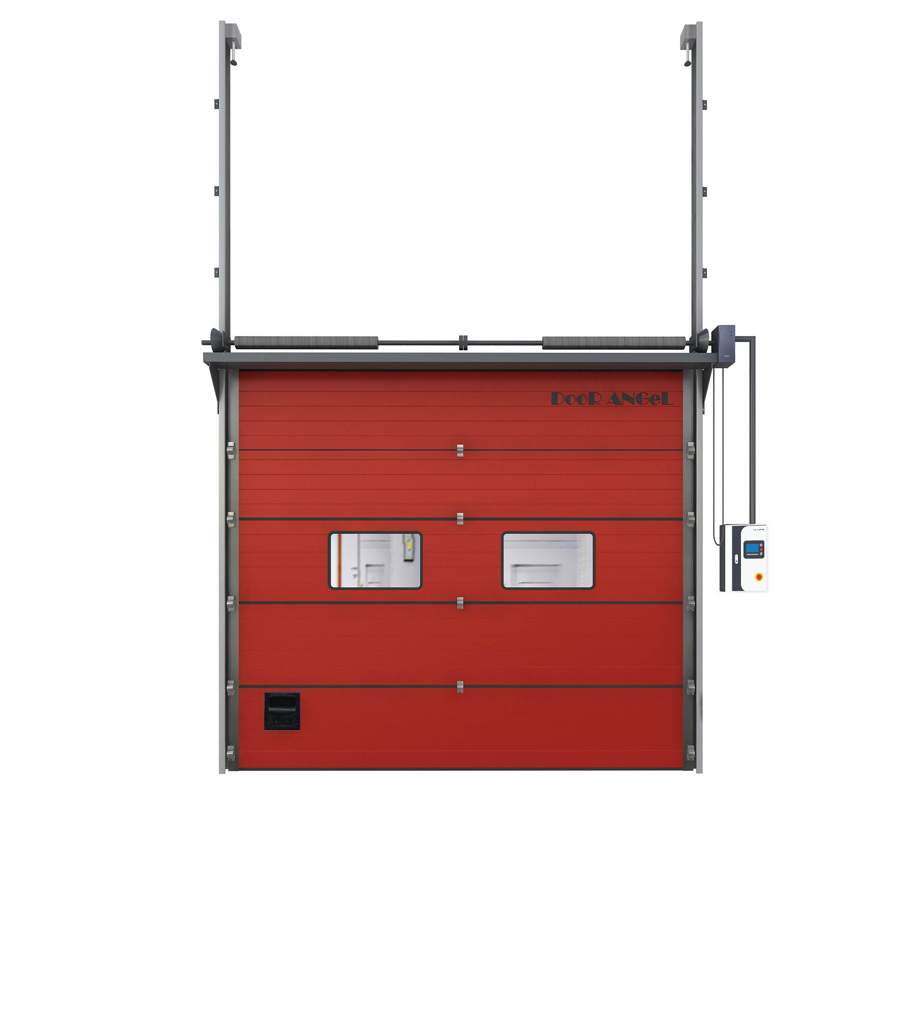 Industrial Workshop Garage Door Thermal Insulated Automatic Overhead Sectional Door with Finished Surface and Windproof Feature